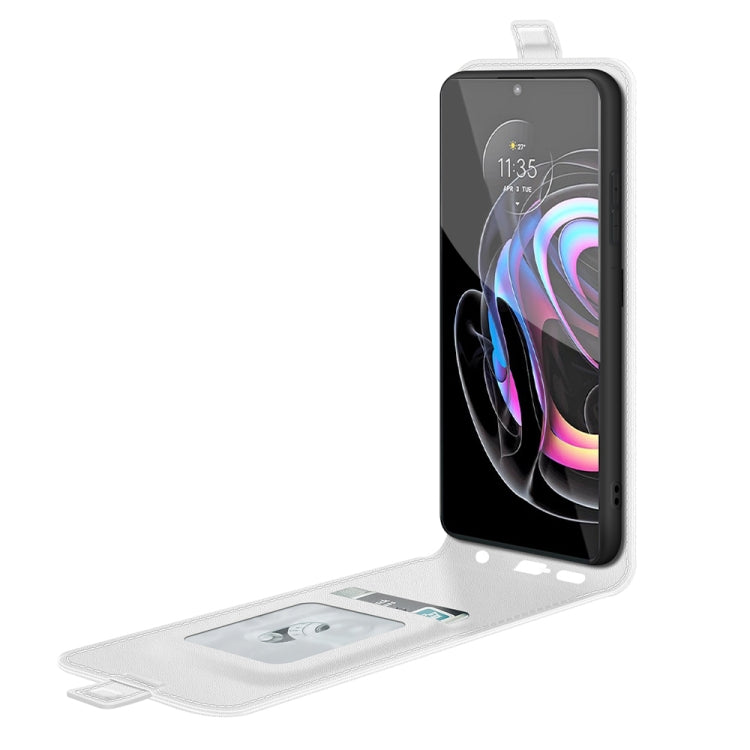 For Motorola Edge 20 lite R64 Texture Single Vertical Flip Leather Phone Protective Case with Card Slots & Photo Frame