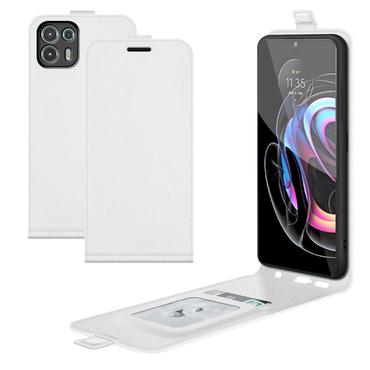 For Motorola Edge 20 lite R64 Texture Single Vertical Flip Leather Phone Protective Case with Card Slots & Photo Frame