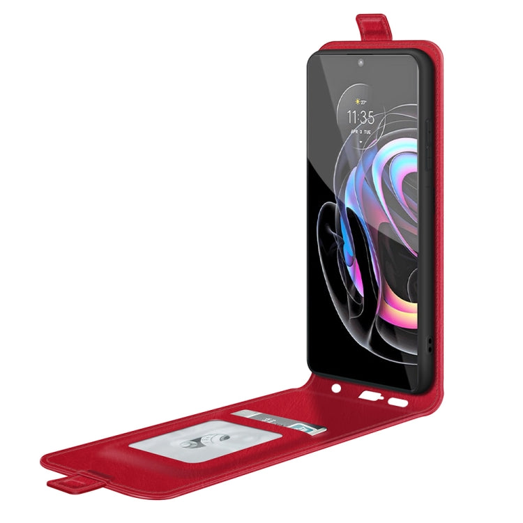 For Motorola Edge 20 lite R64 Texture Single Vertical Flip Leather Phone Protective Case with Card Slots & Photo Frame