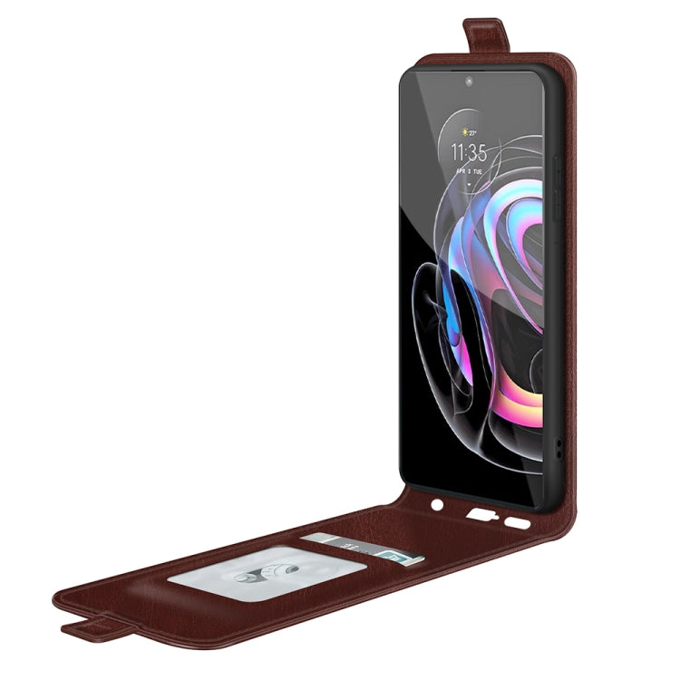 For Motorola Edge 20 lite R64 Texture Single Vertical Flip Leather Phone Protective Case with Card Slots & Photo Frame