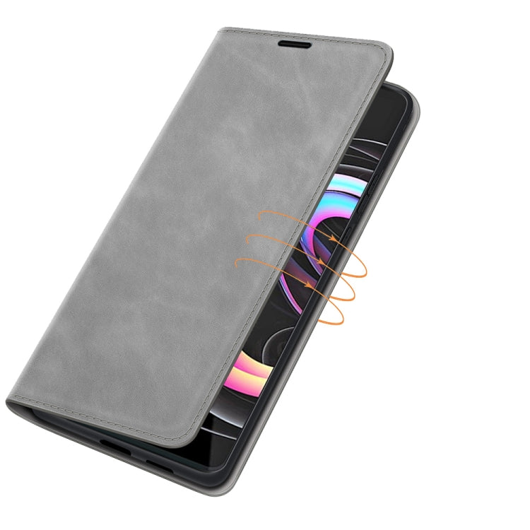 For Motorola Edge 20 Pro Retro-skin Business Magnetic Suction Phone Leather Case with Holder & Card Slots & Wallet