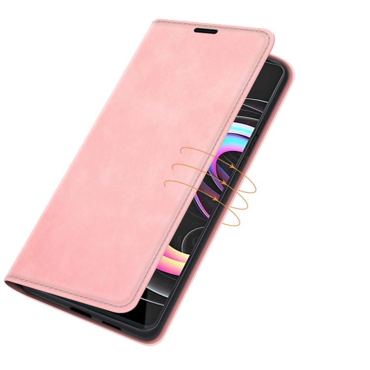 For Motorola Edge 20 Pro Retro-skin Business Magnetic Suction Phone Leather Case with Holder & Card Slots & Wallet
