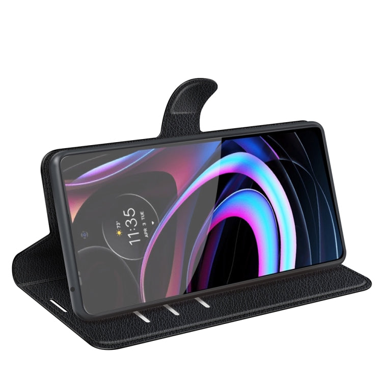 For Motorola Edge 2021 Litchi Texture Horizontal Flip Phone Protective Case with Holder & Card Slots & Wallet