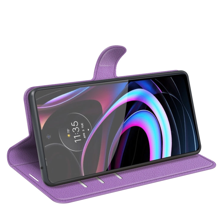 For Motorola Edge 2021 Litchi Texture Horizontal Flip Phone Protective Case with Holder & Card Slots & Wallet