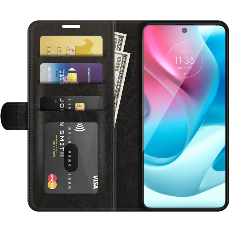 For Motorola Moto G60S R64 Texture Single Horizontal Flip Phone Protective Case with Holder & Card Slots & Wallet& Photo Frame