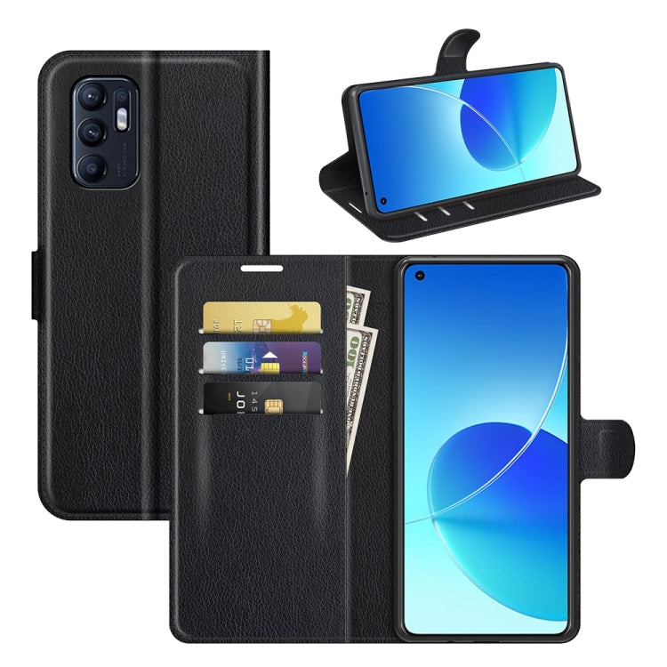 Litchi Texture Leather Phone Case For OPPO Reno6 4G