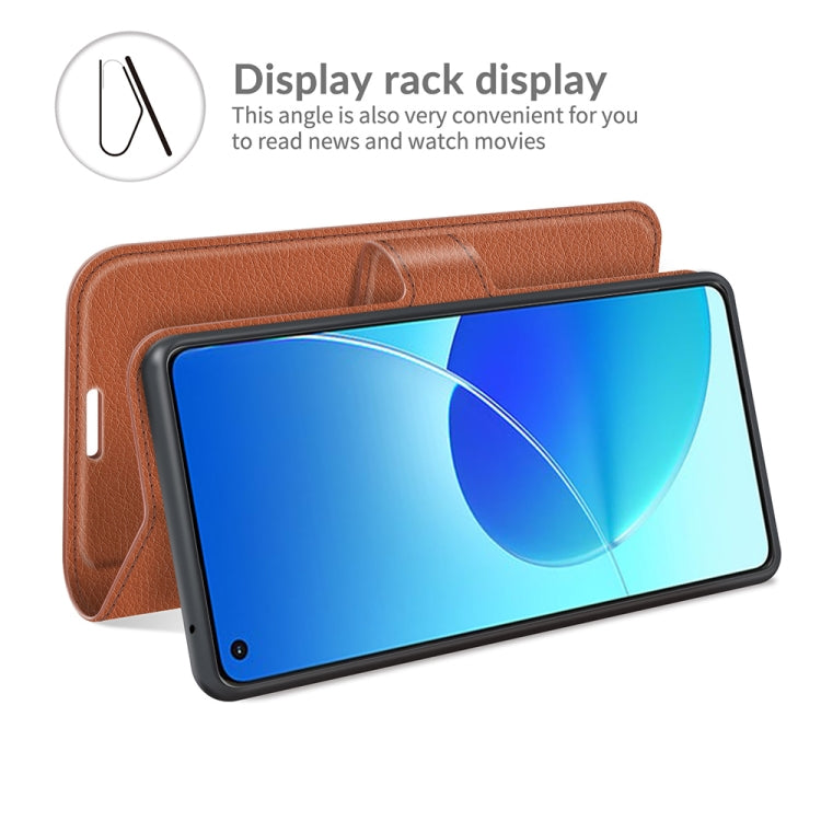 Litchi Texture Leather Phone Case For OPPO Reno6 4G