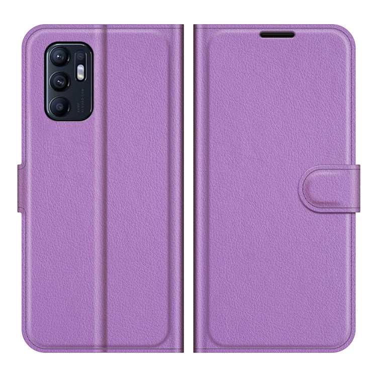 Litchi Texture Leather Phone Case For OPPO Reno6 4G