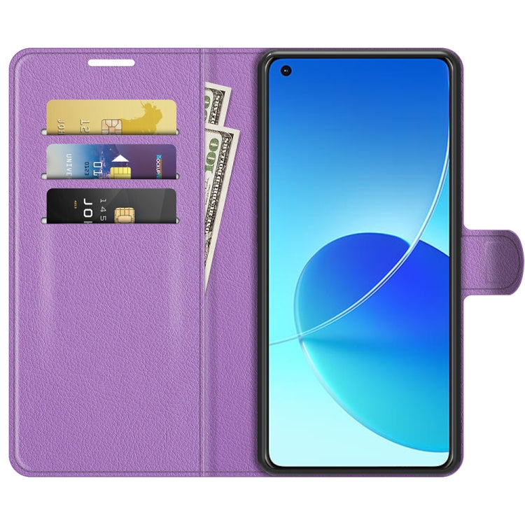 Litchi Texture Leather Phone Case For OPPO Reno6 4G
