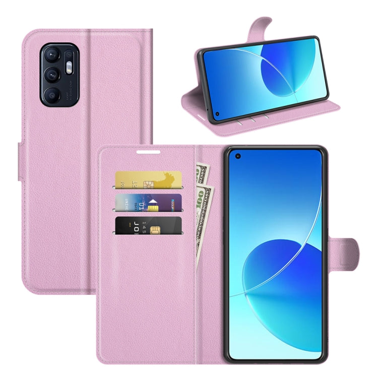 Litchi Texture Leather Phone Case For OPPO Reno6 4G