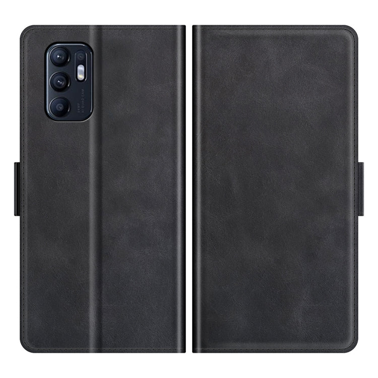 For OPPO Reno6 4G Dual-side Magnetic Buckle Horizontal Flip Leather Case with Holder & Card Slots & Wallet