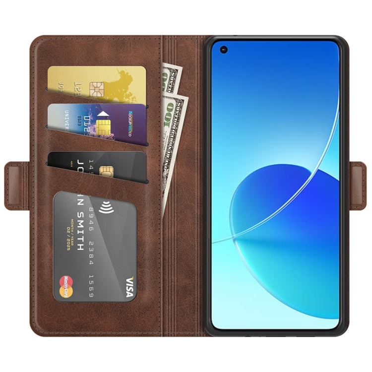 For OPPO Reno6 4G Dual-side Magnetic Buckle Horizontal Flip Leather Case with Holder & Card Slots & Wallet