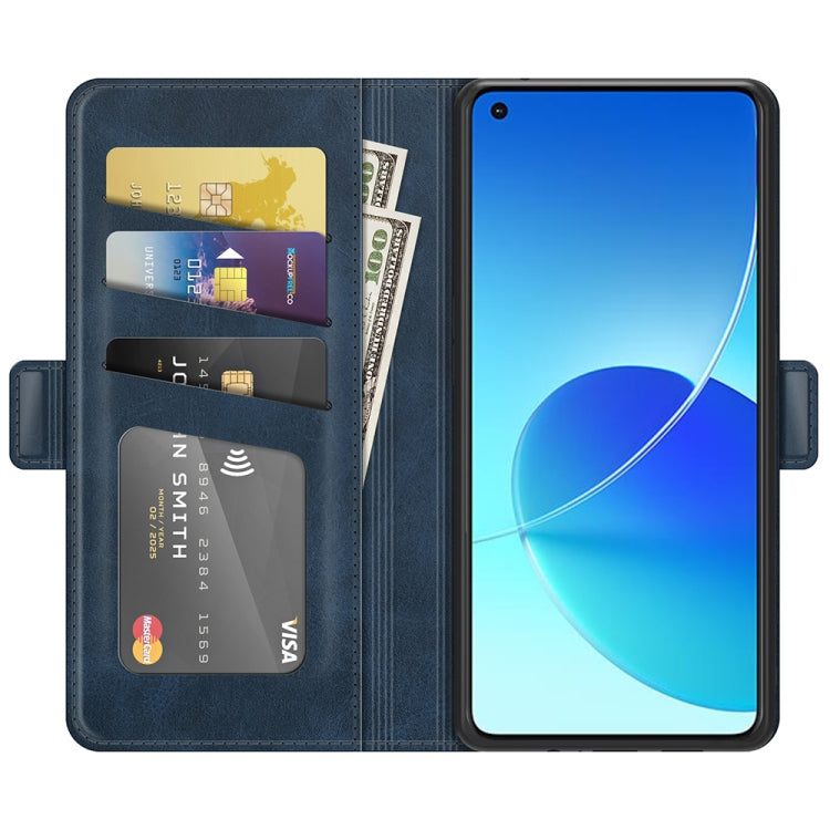 For OPPO Reno6 4G Dual-side Magnetic Buckle Horizontal Flip Leather Case with Holder & Card Slots & Wallet