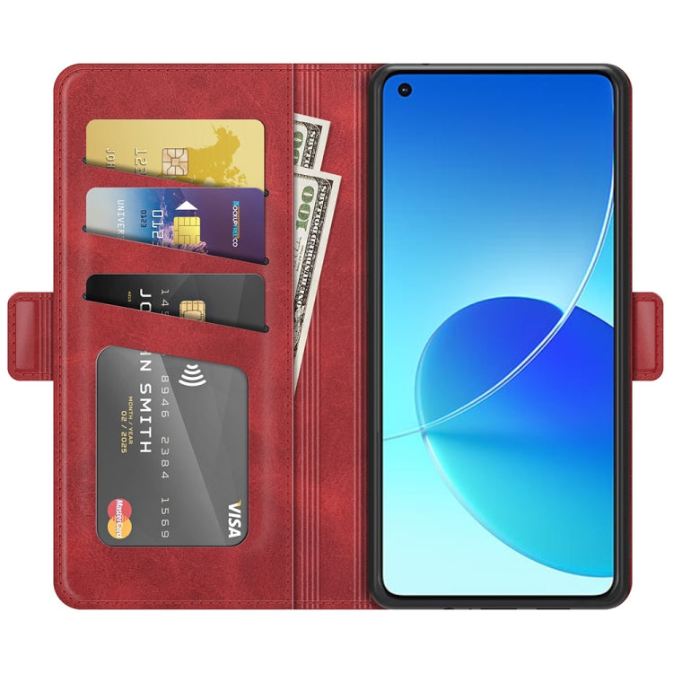 For OPPO Reno6 4G Dual-side Magnetic Buckle Horizontal Flip Leather Case with Holder & Card Slots & Wallet