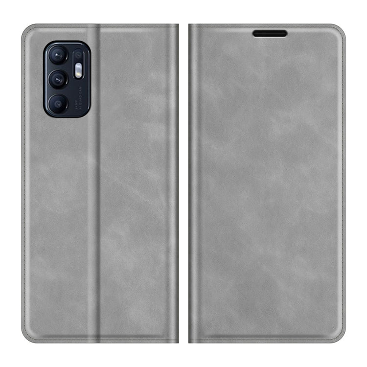 Retro-skin Magnetic Suction Leather Phone Case For OPPO Reno6 4G