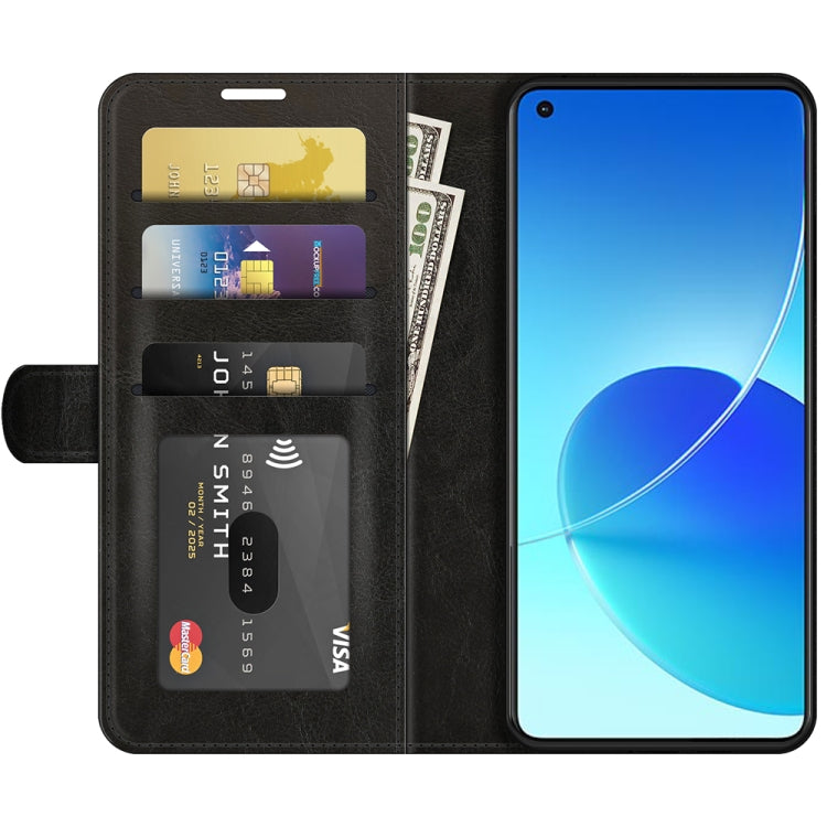 For OPPO Reno6 4G R64 Texture Horizontal Flip Protective Case with Holder & Card Slots & Wallet& Photo Frame