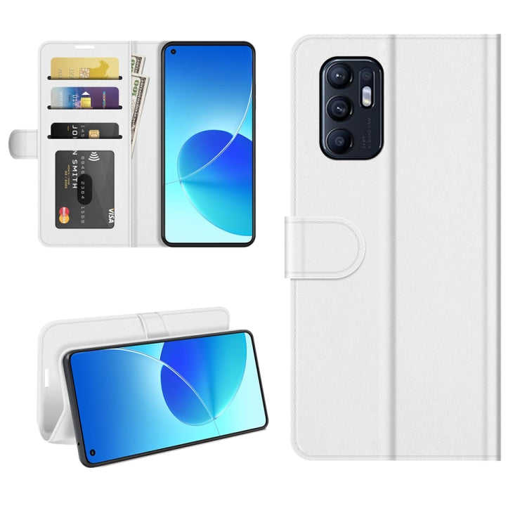 For OPPO Reno6 4G R64 Texture Horizontal Flip Protective Case with Holder & Card Slots & Wallet& Photo Frame