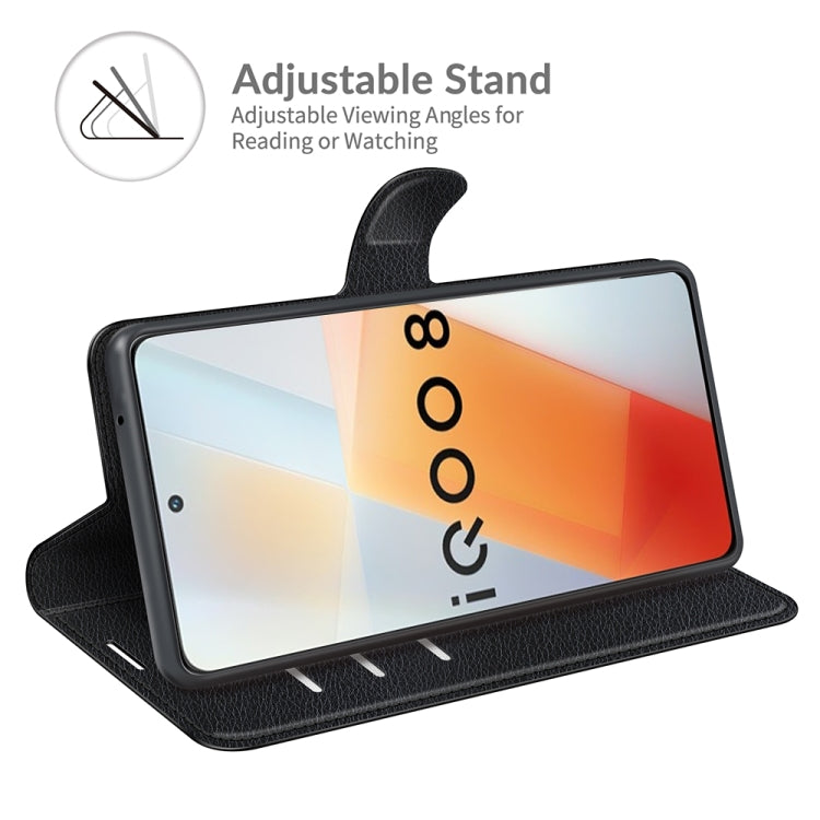 Litchi Texture Leather Phone Case For vivo iQOO 8