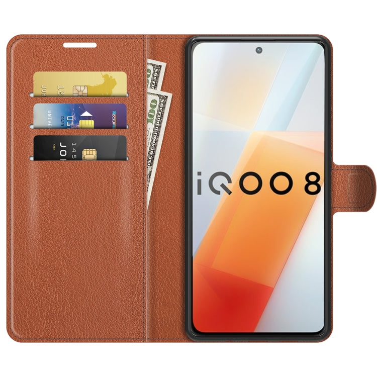Litchi Texture Leather Phone Case For vivo iQOO 8