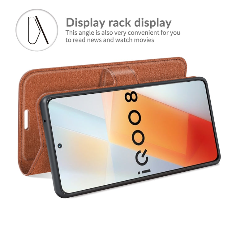 Litchi Texture Leather Phone Case For vivo iQOO 8