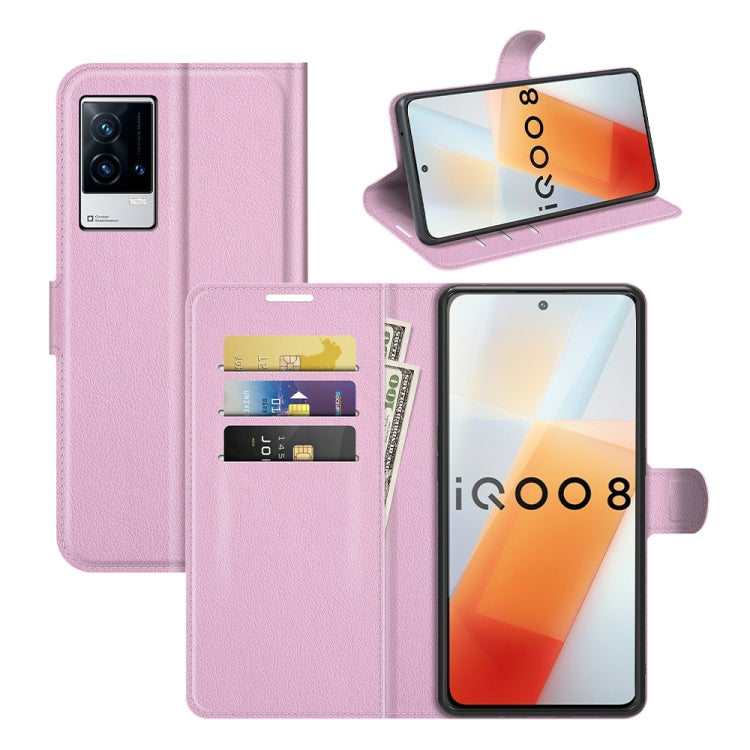 Litchi Texture Leather Phone Case For vivo iQOO 8