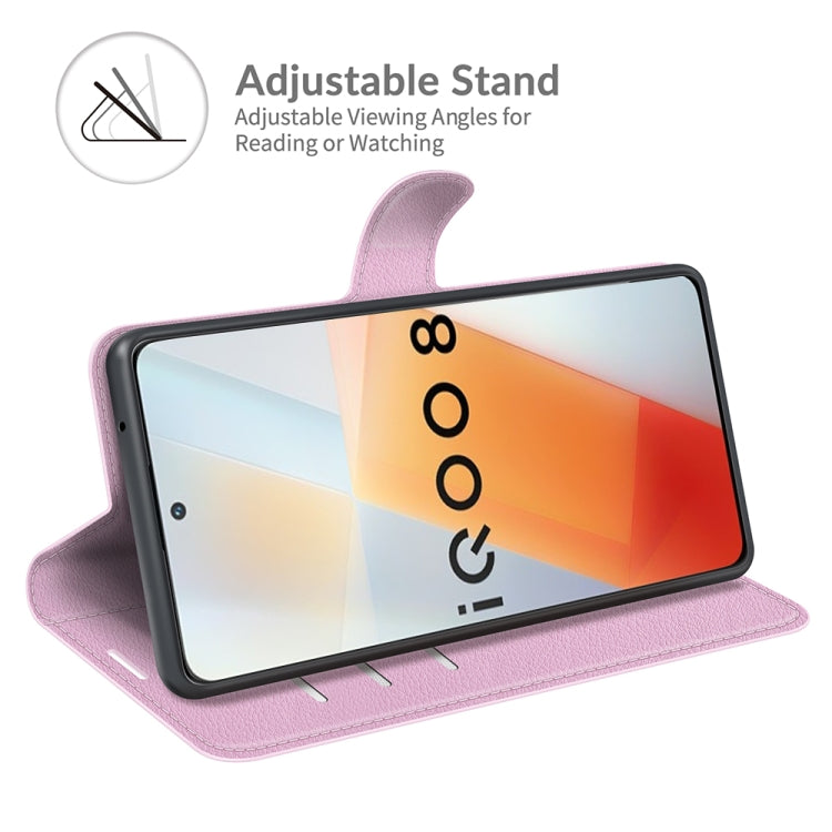 Litchi Texture Leather Phone Case For vivo iQOO 8