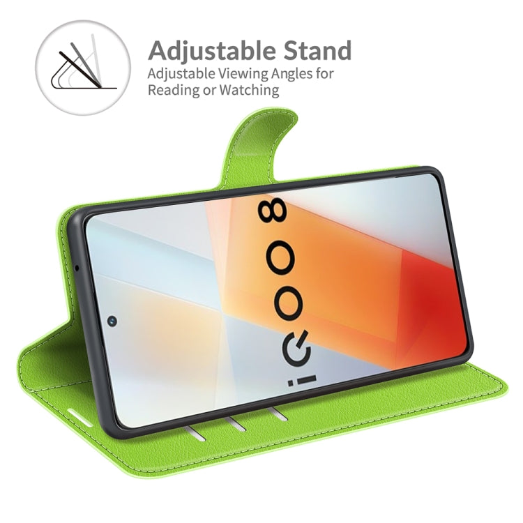 Litchi Texture Leather Phone Case For vivo iQOO 8