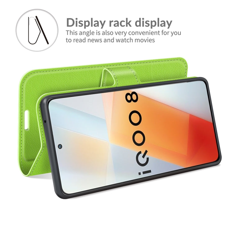 Litchi Texture Leather Phone Case For vivo iQOO 8