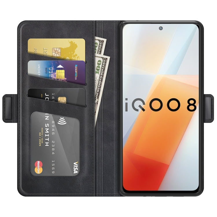 For vivo iQOO 8 Dual-side Magnetic Buckle Flip Leather Phone Case