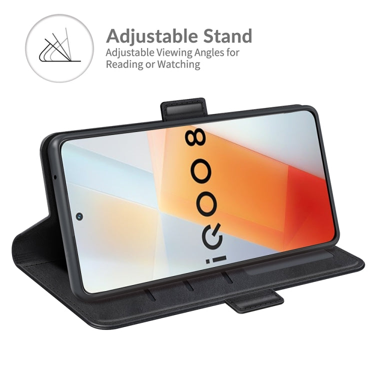 For vivo iQOO 8 Dual-side Magnetic Buckle Flip Leather Phone Case