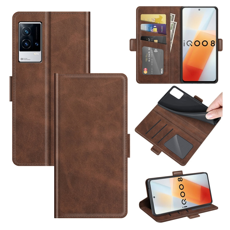 For vivo iQOO 8 Dual-side Magnetic Buckle Flip Leather Phone Case