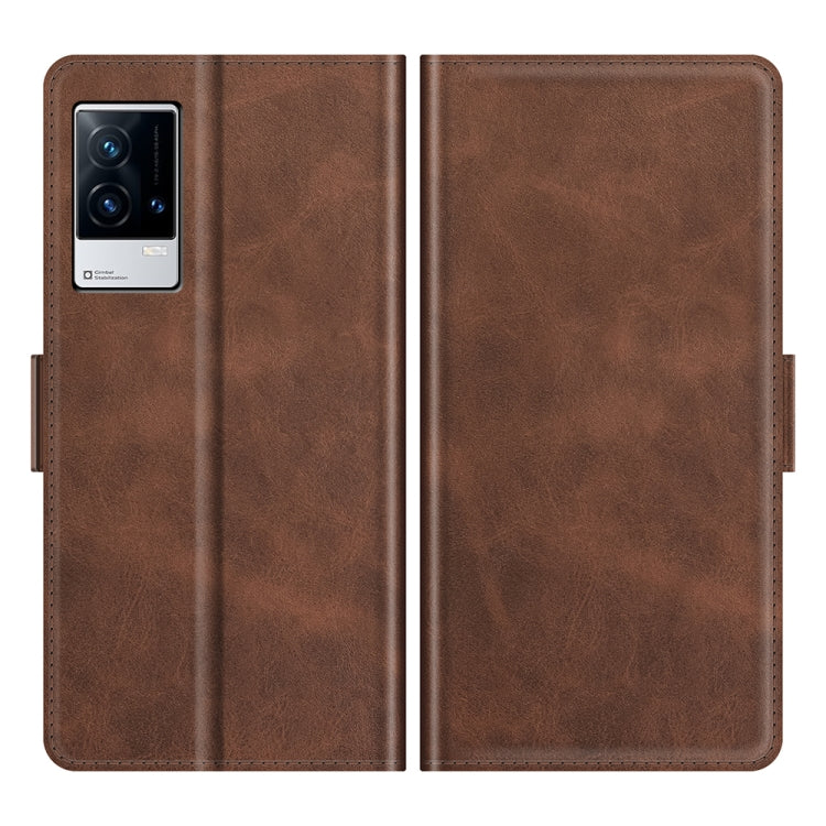 For vivo iQOO 8 Dual-side Magnetic Buckle Flip Leather Phone Case