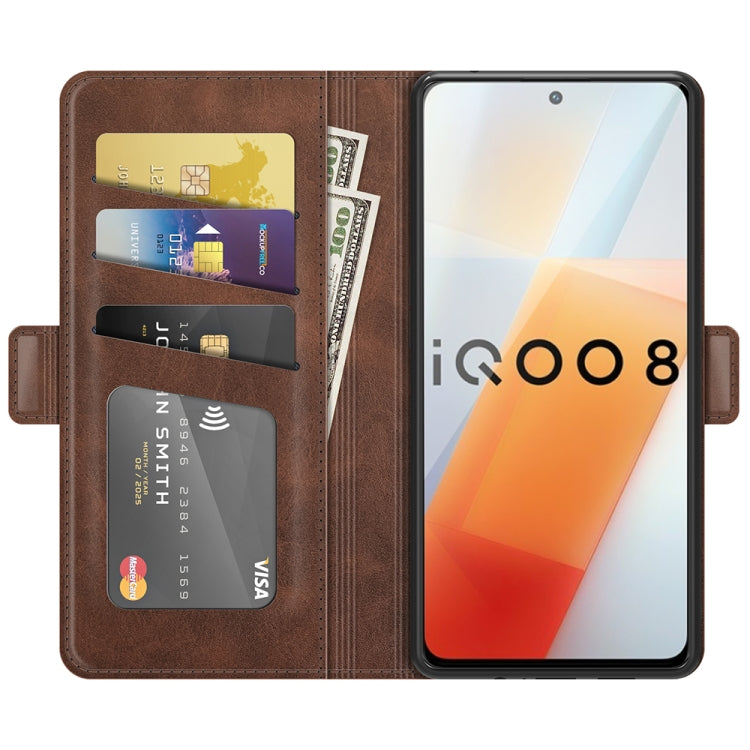 For vivo iQOO 8 Dual-side Magnetic Buckle Flip Leather Phone Case