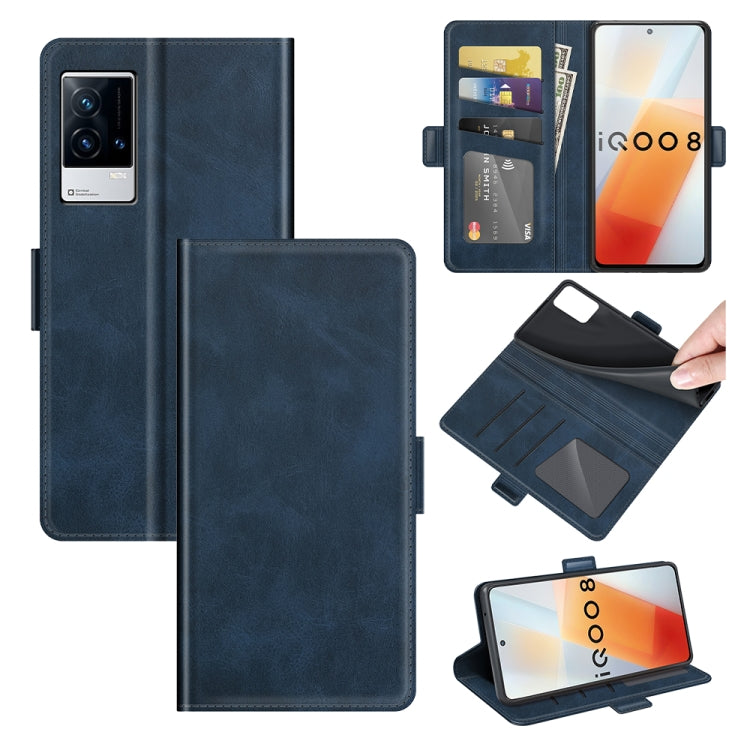 For vivo iQOO 8 Dual-side Magnetic Buckle Flip Leather Phone Case