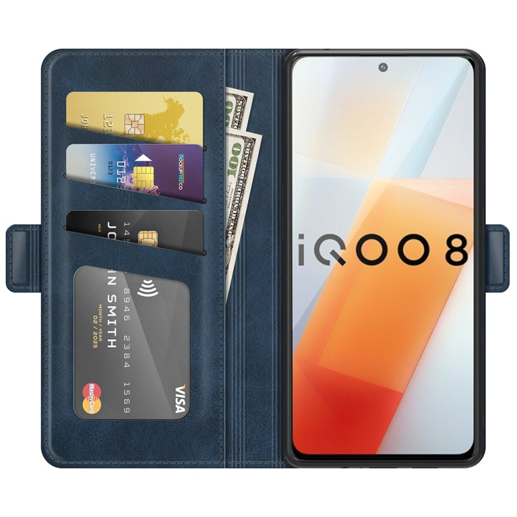 For vivo iQOO 8 Dual-side Magnetic Buckle Flip Leather Phone Case