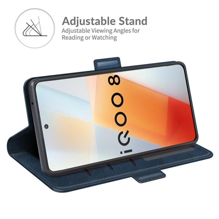 For vivo iQOO 8 Dual-side Magnetic Buckle Flip Leather Phone Case