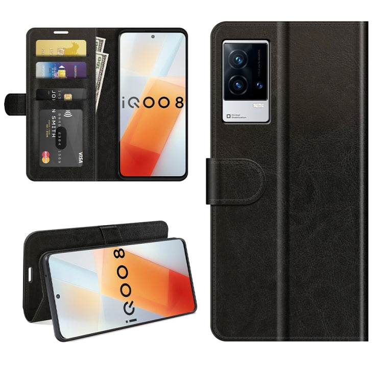 For vivo iQOO 8 R64 Texture Horizontal Flip Protective Case with Holder & Card Slots & Wallet& Photo Frame