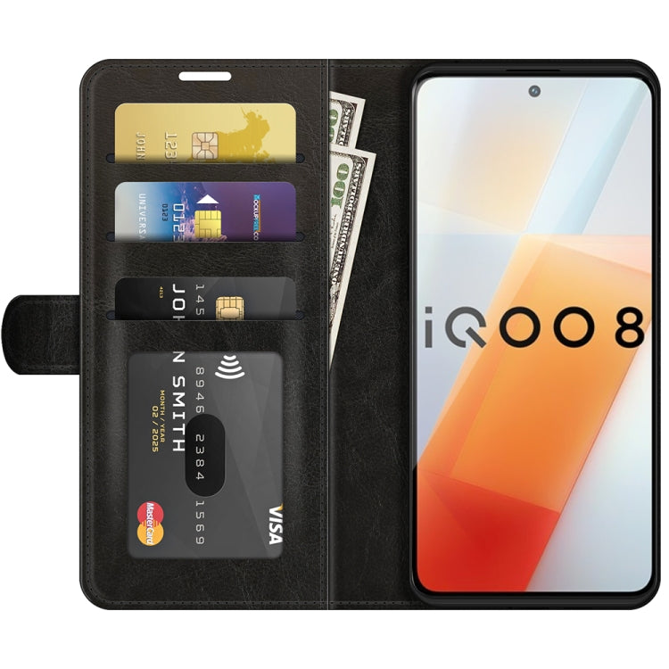 For vivo iQOO 8 R64 Texture Horizontal Flip Protective Case with Holder & Card Slots & Wallet& Photo Frame