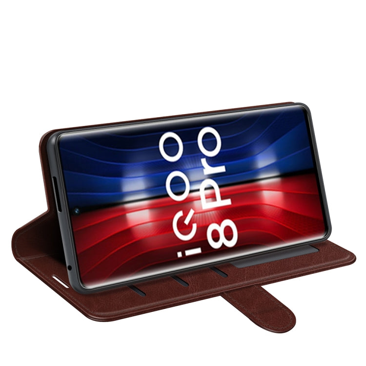 For vivo iQOO 8 Pro R64 Texture Single Horizontal Flip Protective Case with Holder & Card Slots & Wallet& Photo Frame