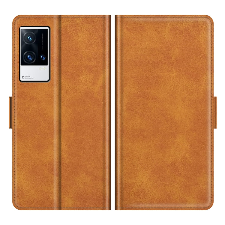 For vivo iQOO 8 Pro Dual-side Magnetic Buckle Flip Leather Phone Case