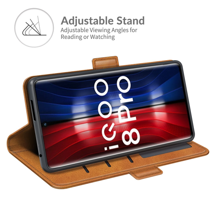 For vivo iQOO 8 Pro Dual-side Magnetic Buckle Flip Leather Phone Case