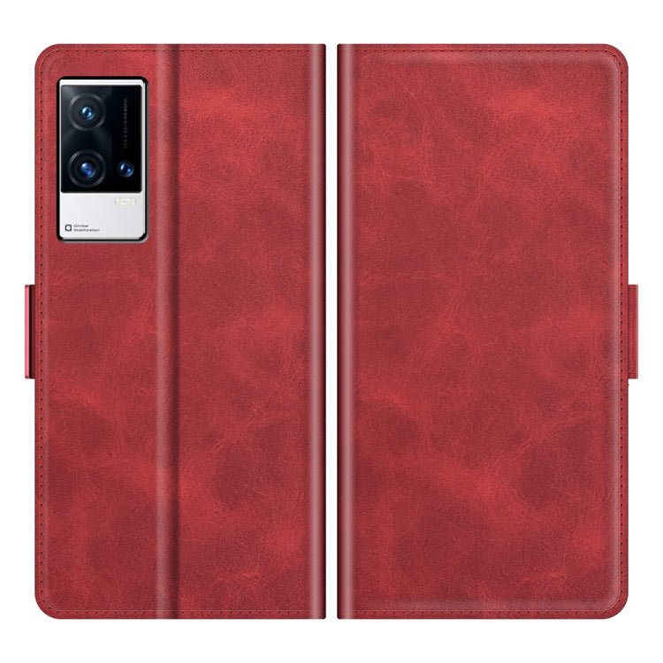 For vivo iQOO 8 Pro Dual-side Magnetic Buckle Flip Leather Phone Case