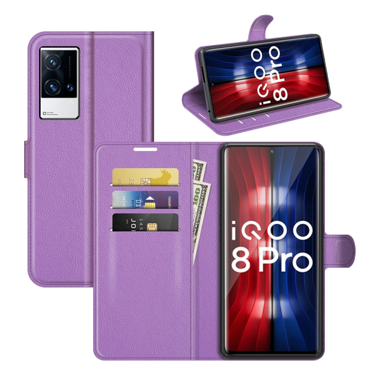 Litchi Texture Leather Phone Case For vivo iQOO 8 Pro