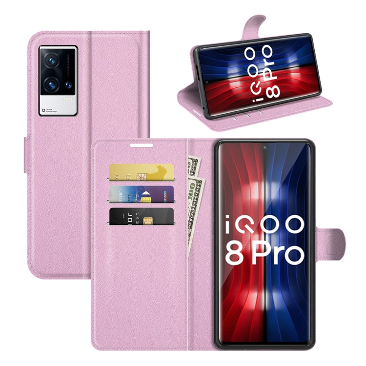 Litchi Texture Leather Phone Case For vivo iQOO 8 Pro
