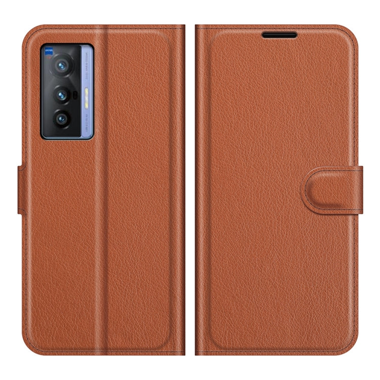 Litchi Texture Leather Phone Case For vivo X70