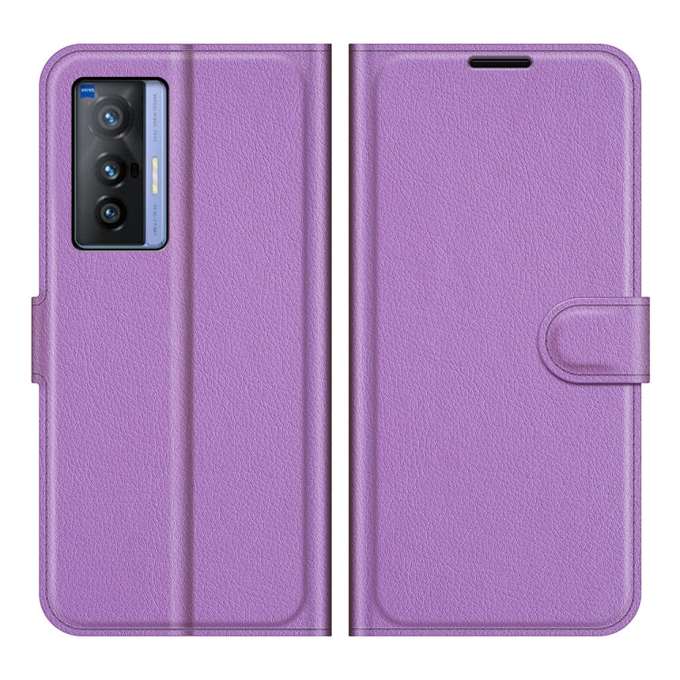 Litchi Texture Leather Phone Case For vivo X70