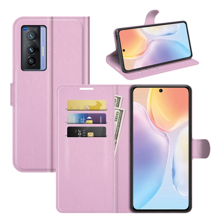 Litchi Texture Leather Phone Case For vivo X70