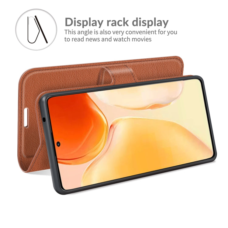 Litchi Texture Leather Phone Case For vivo X70 Pro+