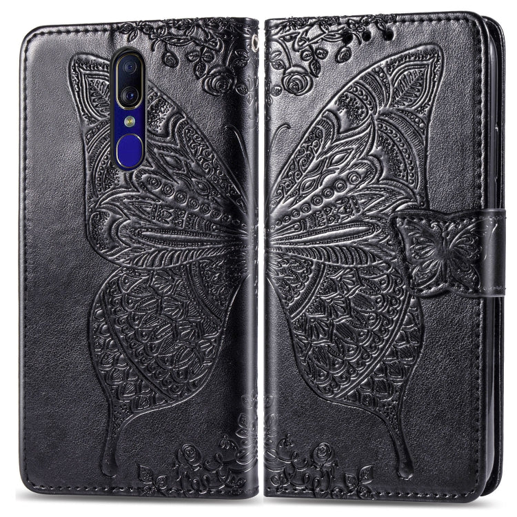 Butterfly Love Flowers Embossing Horizontal Flip Leather Case for OPPO F11, with Holder & Card Slots & Wallet & Lanyard