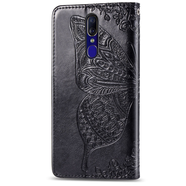 Butterfly Love Flowers Embossing Horizontal Flip Leather Case for OPPO F11, with Holder & Card Slots & Wallet & Lanyard